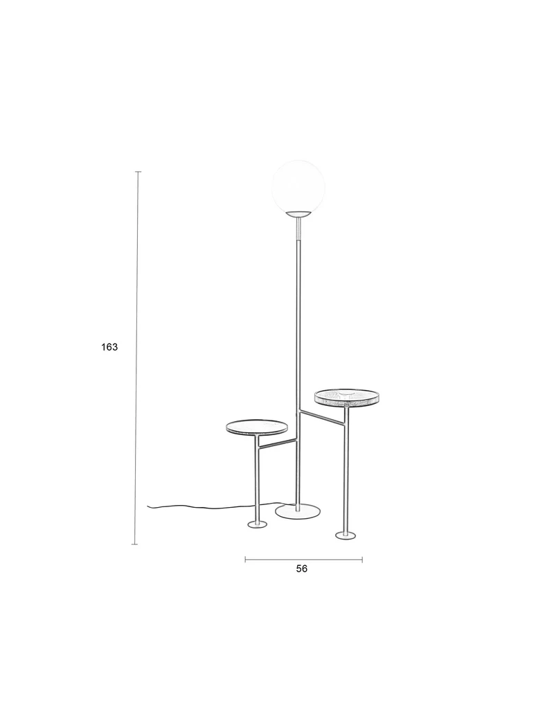 Zuiver Stehleuchte Orion Charge – Schwarz, Glas, 25 × 58 × 163 cm