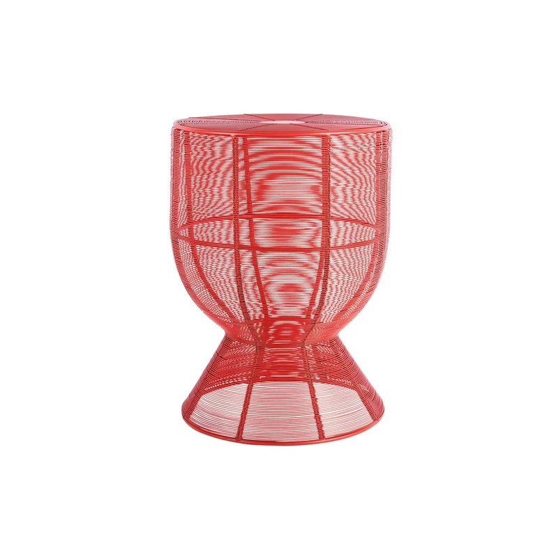 Leitmotiv Beistelltisch Cuerda Tambor – Rot, Eisen, Ø ca. 31 cm, Höhe ca. 47 cm