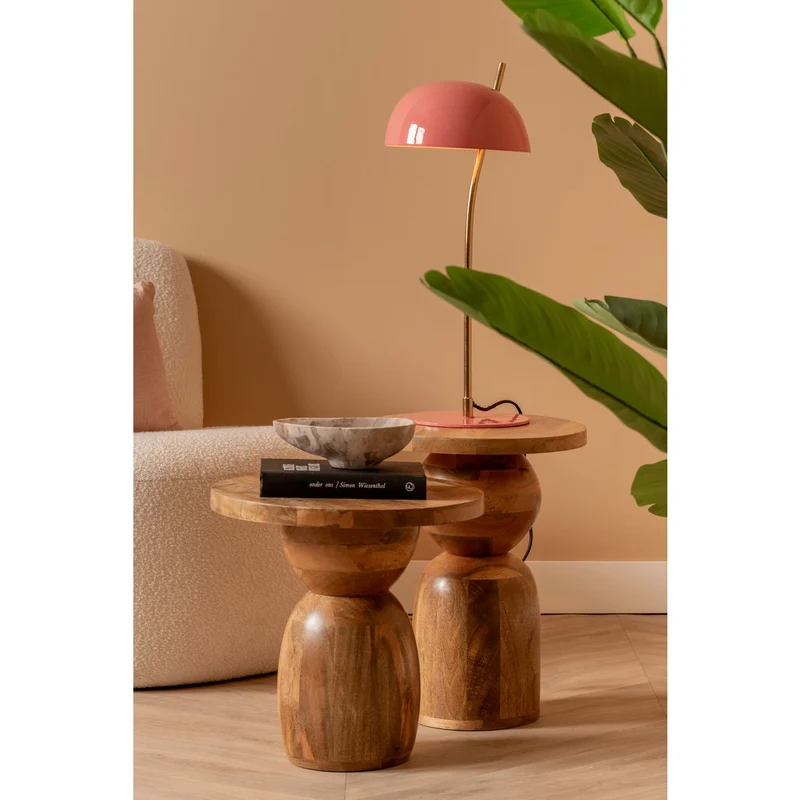 Leitmotiv Beistelltisch Dia Large – Mangoholz Natur, Ø ca. 35 cm, Höhe ca. 47 cm
