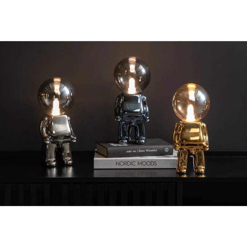 Leitmotiv Tischleuchte Ross LED – Schwarz, Keramik, Höhe ca. 27 cm
