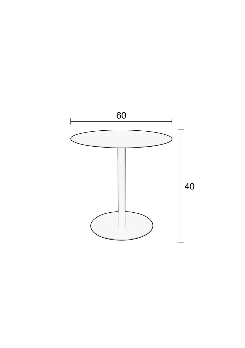 Zuiver Beistelltisch Snow Black Round M – Stahl, 60 × 60 × 40 cm