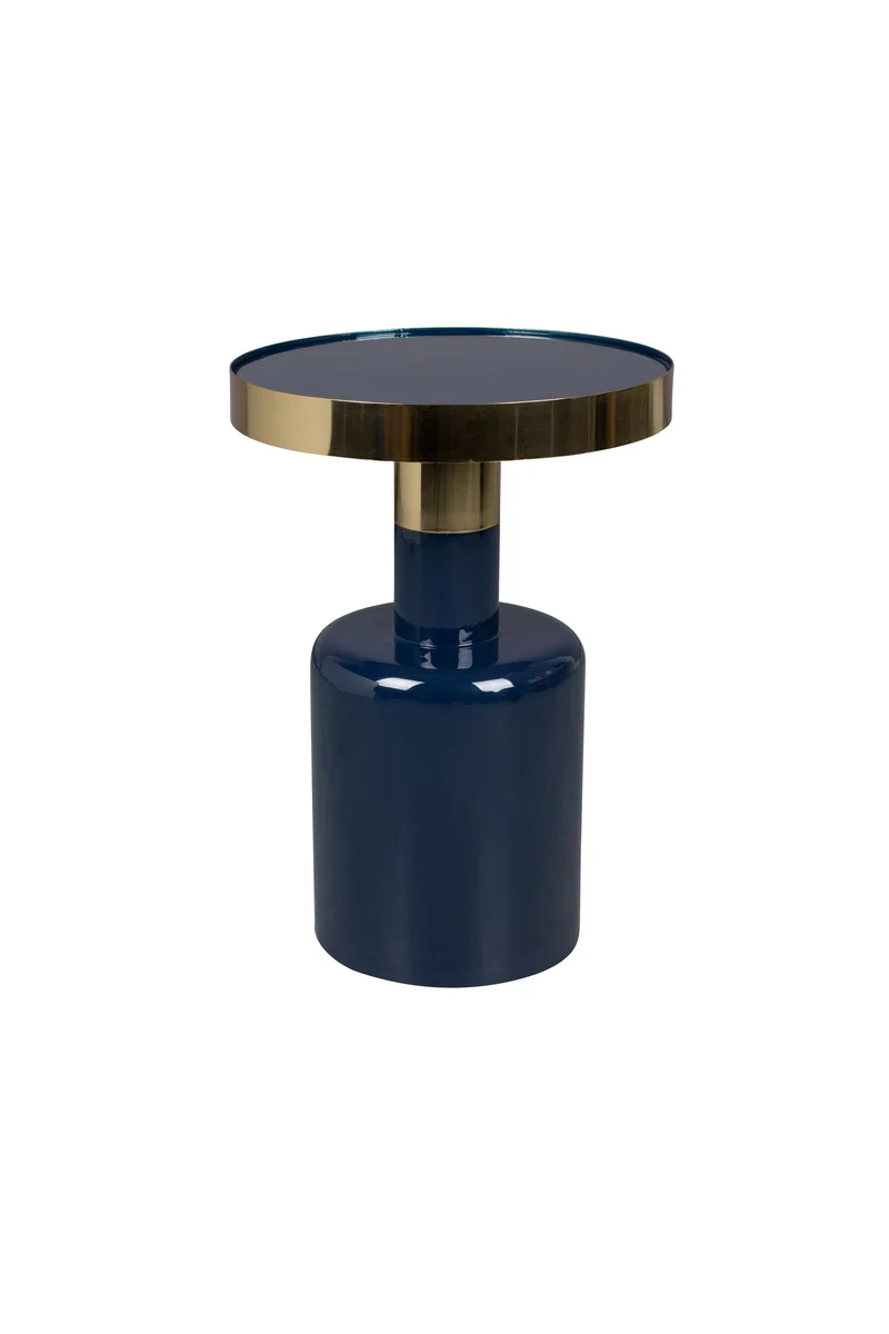 Zuiver Beistelltisch Glam – Blau, Metall, 36 × 36 × 51 cm
