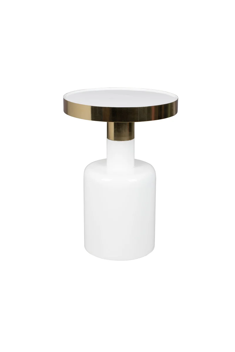 Zuiver Beistelltisch Glam – Weiß, Metall, 36 × 36 × 51 cm