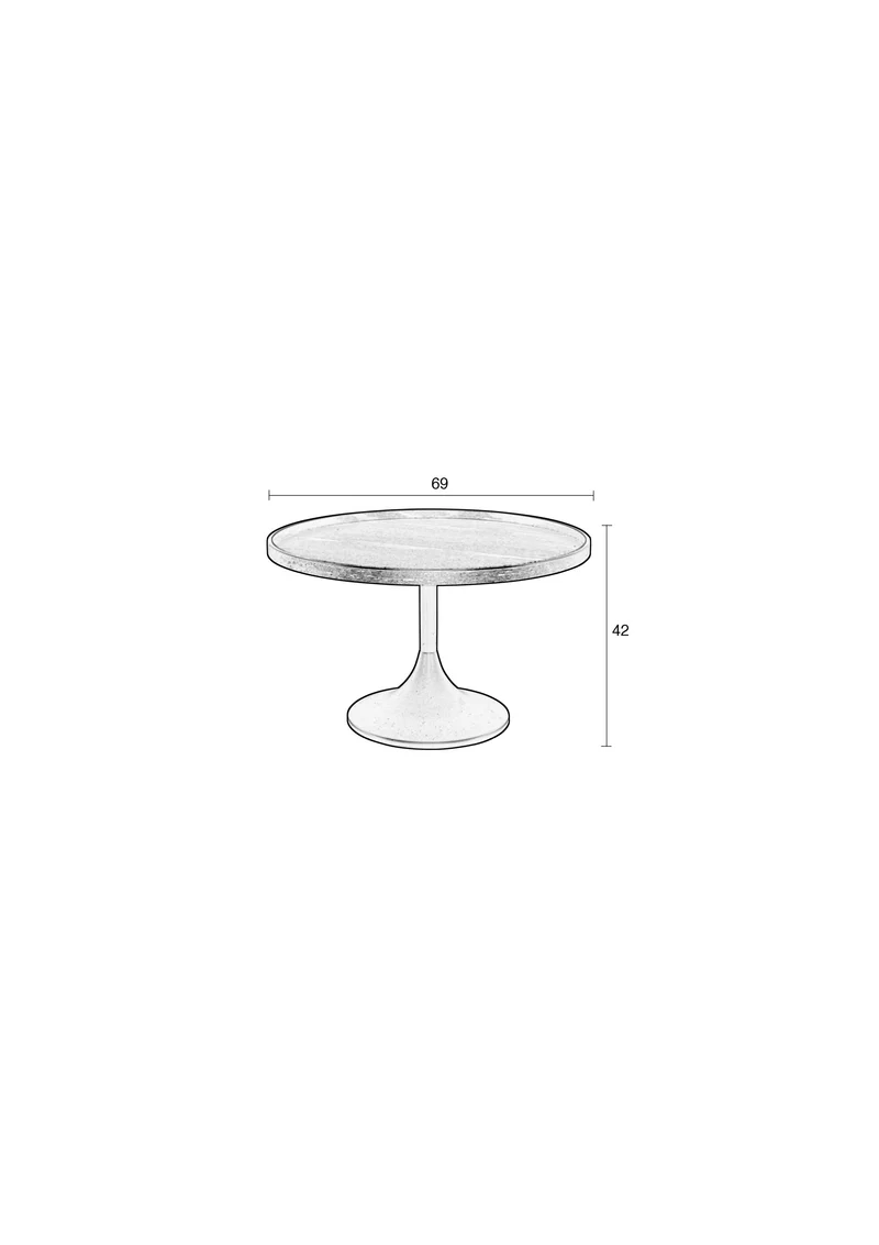 Zuiver Couchtisch Jason – Schwarz, Holz, 69 × 69 × 42 cm