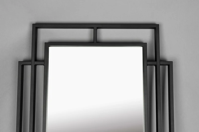 Dutchbone Spiegel Ramsey – Schwarz, Stahl, 4 × 60 × 170 cm