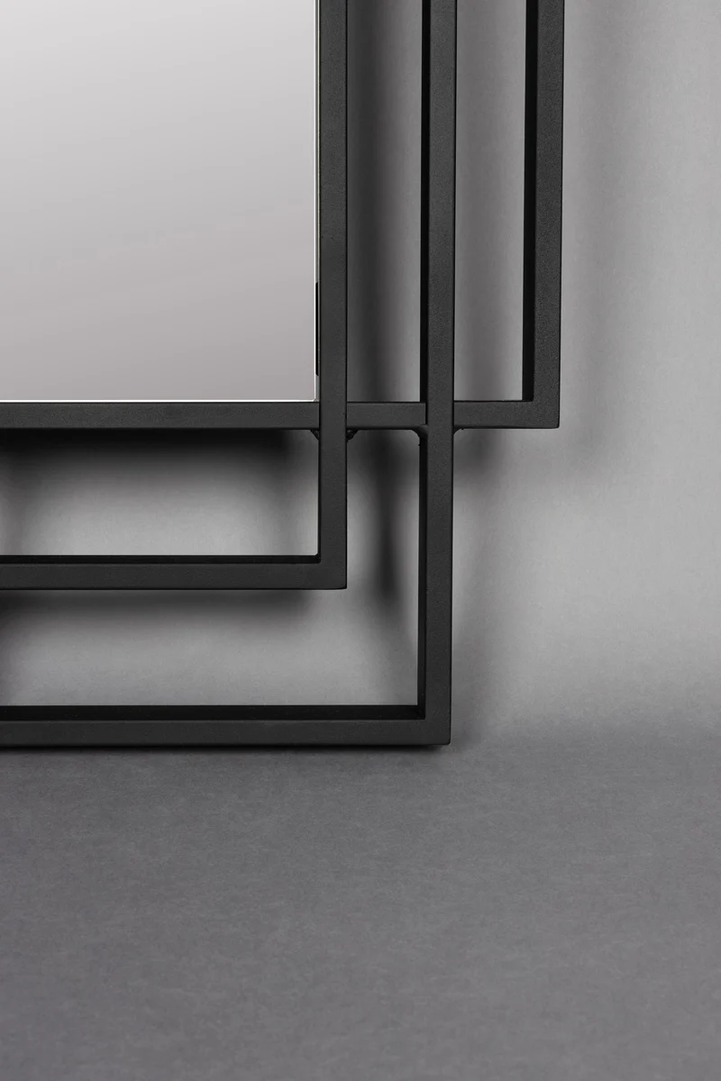 Dutchbone Spiegel Ramsey – Schwarz, Stahl, 4 × 60 × 170 cm