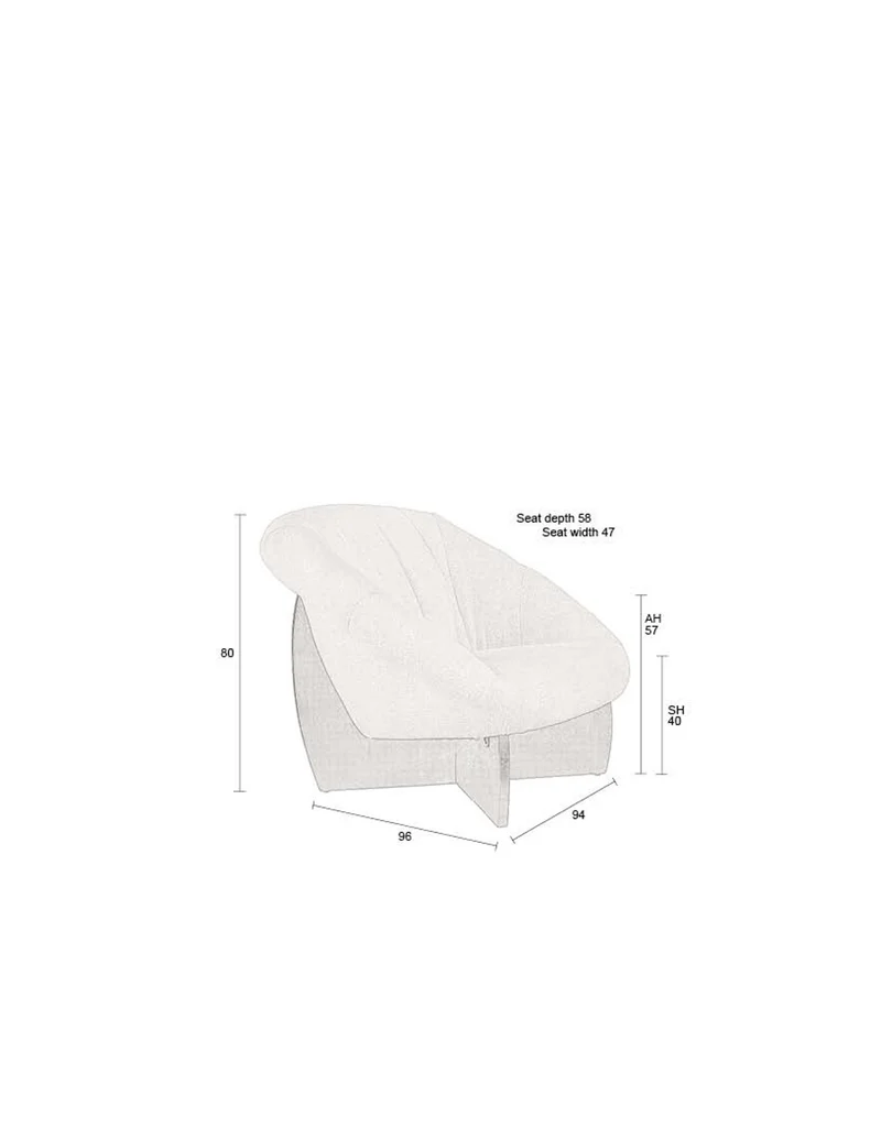 Dutchbone Loungesessel Emilius – Beige, Stoff, 96 × 94 × 80 cm