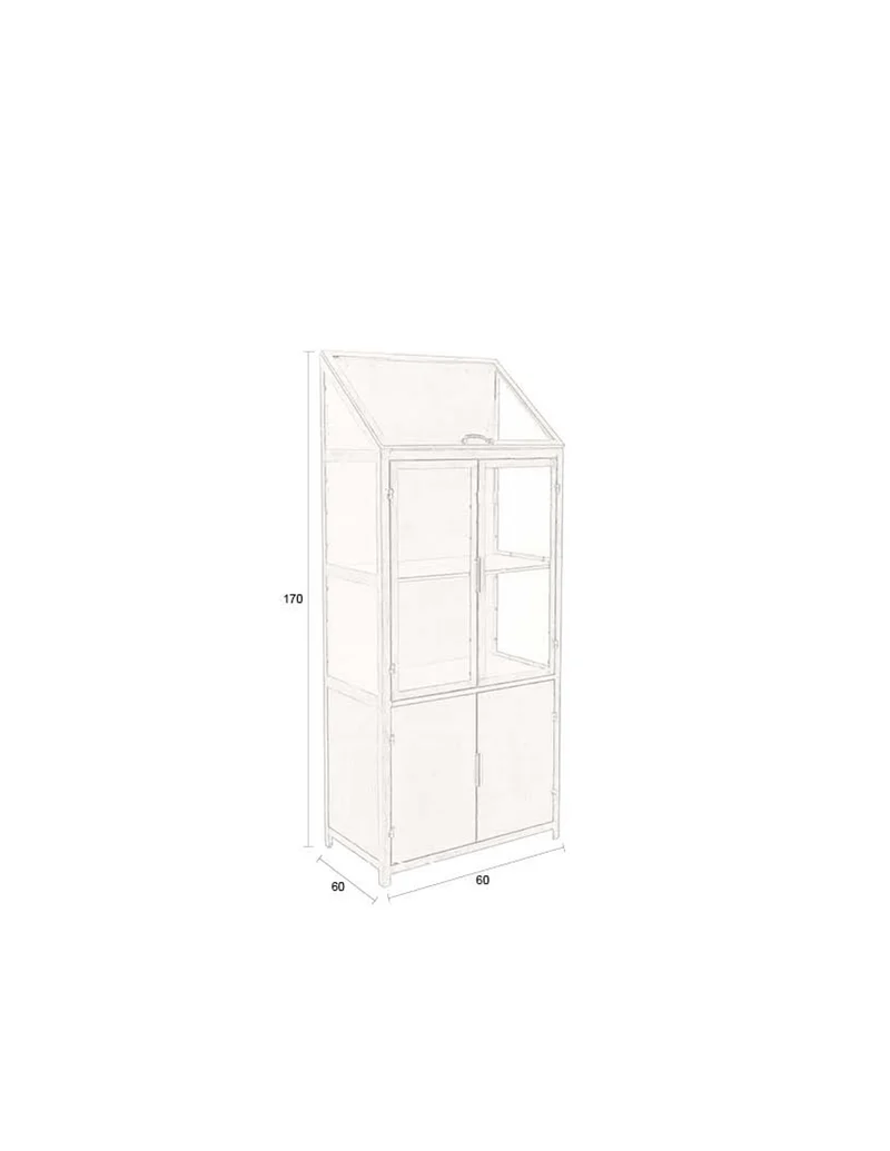 Dutchbone Schrank Monviso – Grau, Eisen, 35 × 64 × 151 cm