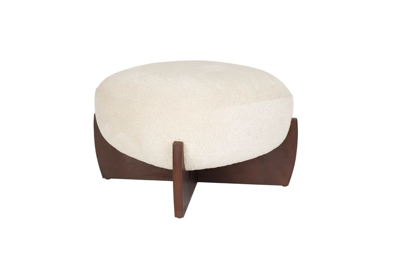Dutchbone Pouf Emilius – Beige, Stoff, 55 × 55 × 38 cm