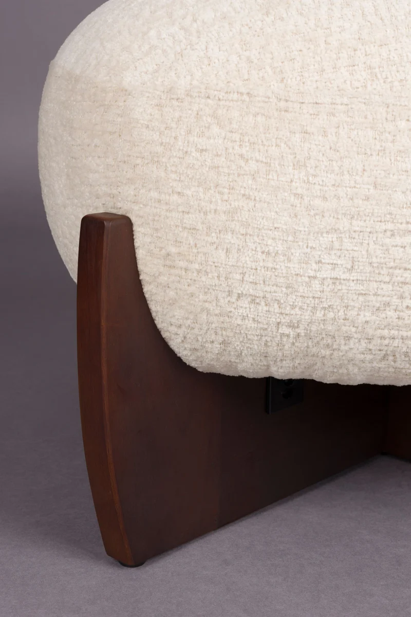 Dutchbone Pouf Emilius – Beige, Stoff, 55 × 55 × 38 cm