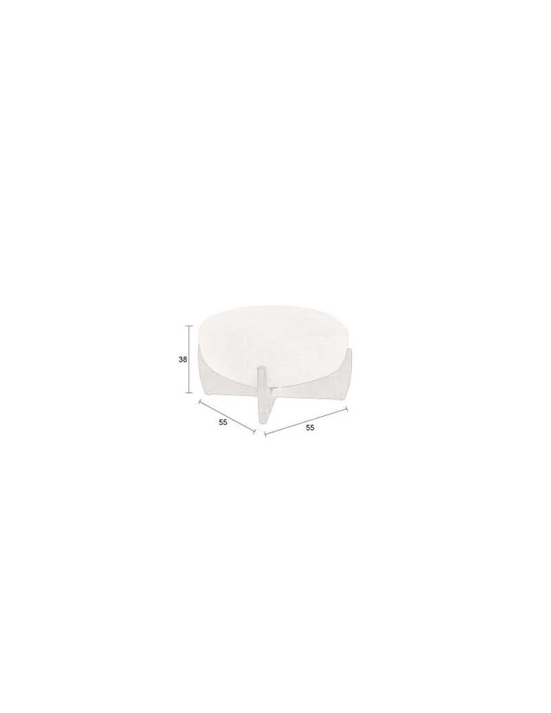 Dutchbone Pouf Emilius – Beige, Stoff, 55 × 55 × 38 cm