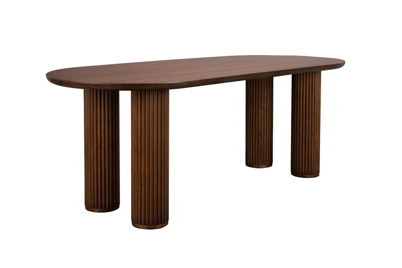 Dutchbone Esstisch Dean – Braun, Massives Eichenholz, 220 × 90 × 76 cm