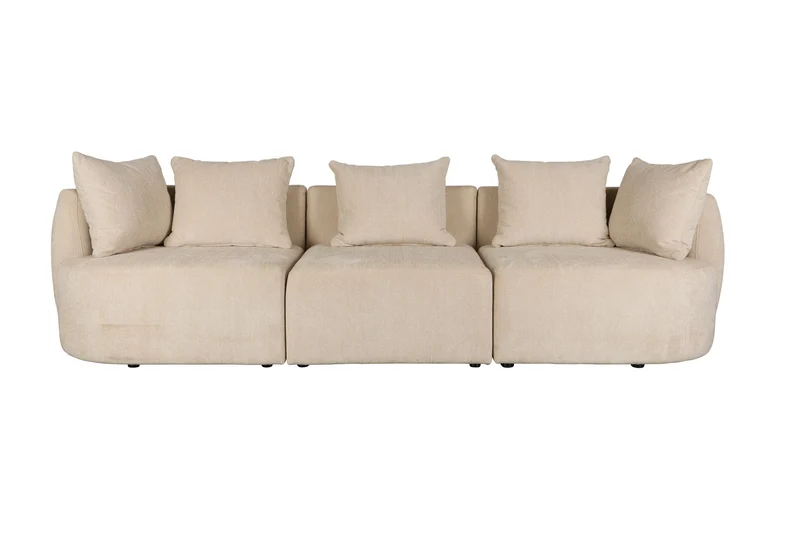 Dutchbone Sofa Rocca 4,5-Sitzer Latte – Stoff, 92 × 250 × 83 cm
