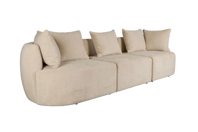Dutchbone Sofa Rocca 4,5-Sitzer Latte – Stoff, 92 × 250 × 83 cm