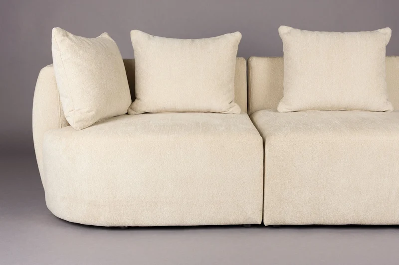 Dutchbone Sofa Rocca 4,5-Sitzer Latte – Stoff, 92 × 250 × 83 cm