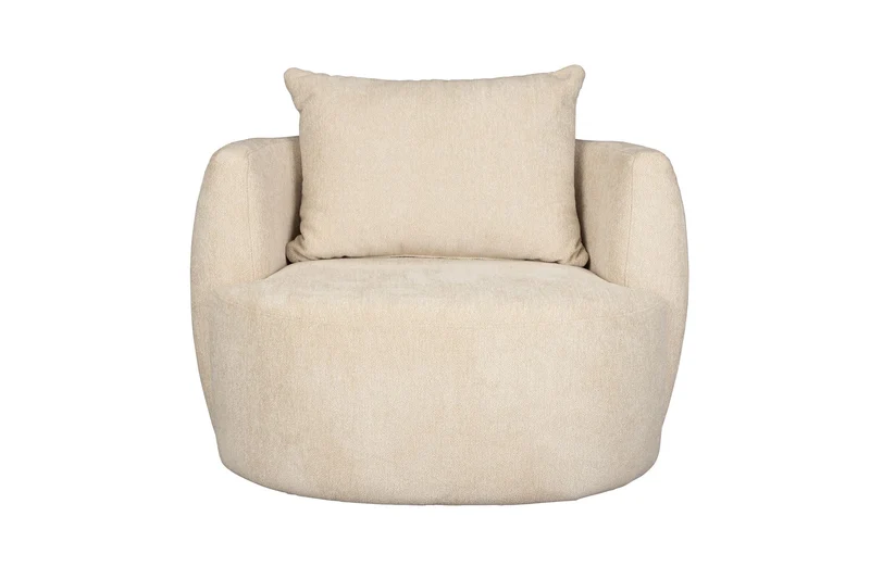 Dutchbone Loungesessel Rocca Latte – Stoff, 92 × 107 × 83 cm