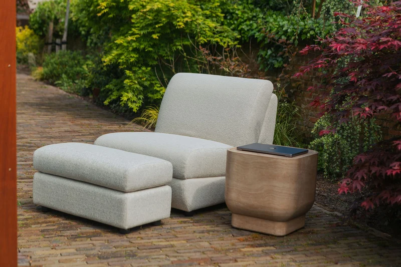 Zuiver Hocker Outdoor Mississippi – Beige, Polyester, 40 × 82 × 40 cm