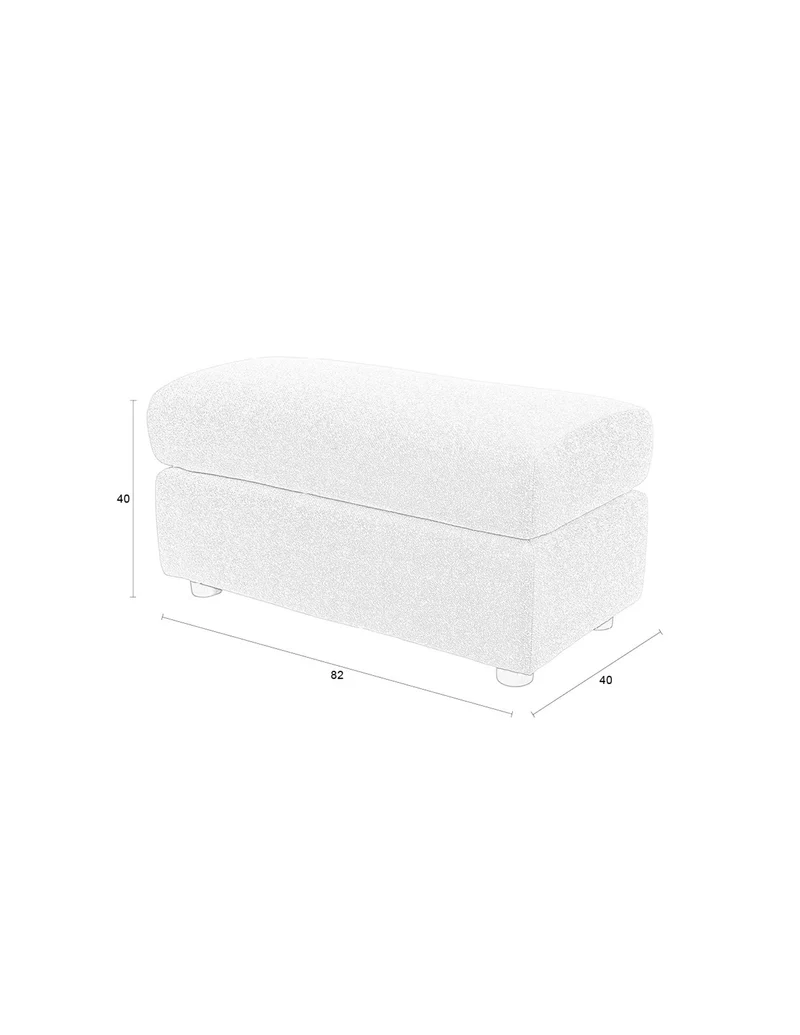Zuiver Hocker Outdoor Mississippi – Beige, Polyester, 40 × 82 × 40 cm
