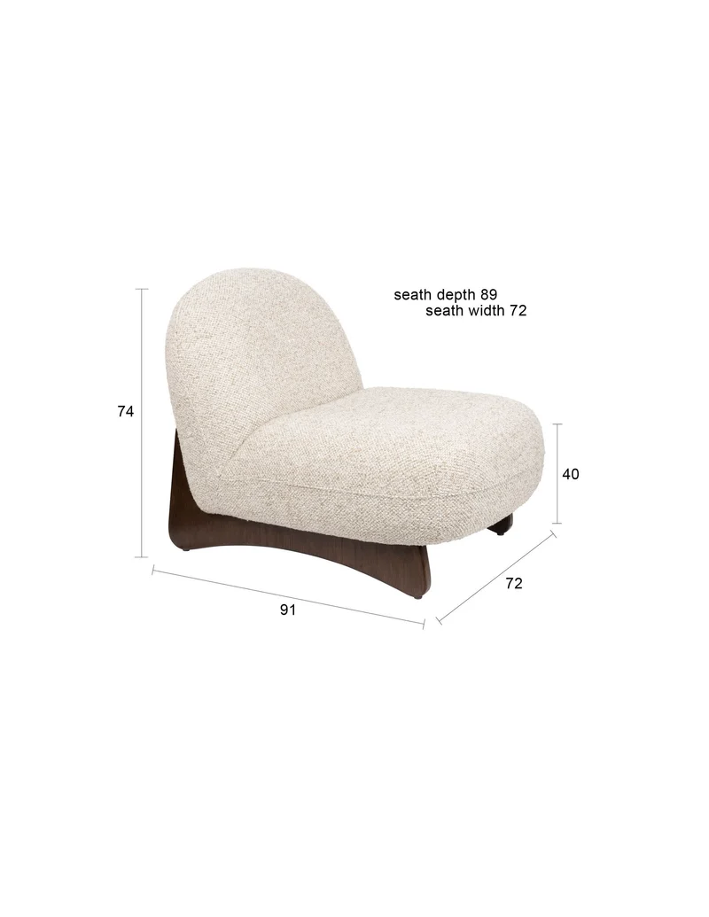 Dutchbone Loungesessel Loom – Beige, Polyester, 91 × 72 × 74 cm