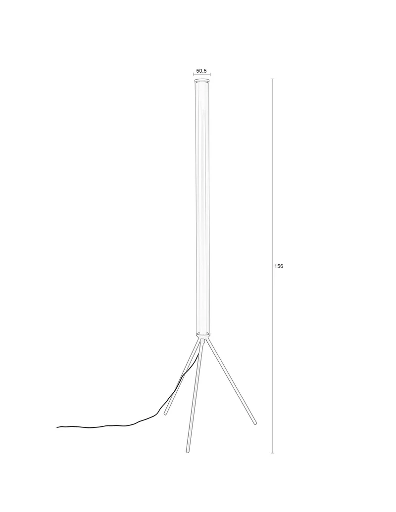 Zuiver Stehleuchte Scotty – Beige, Glas, 50,5 × 50,5 × 156 cm