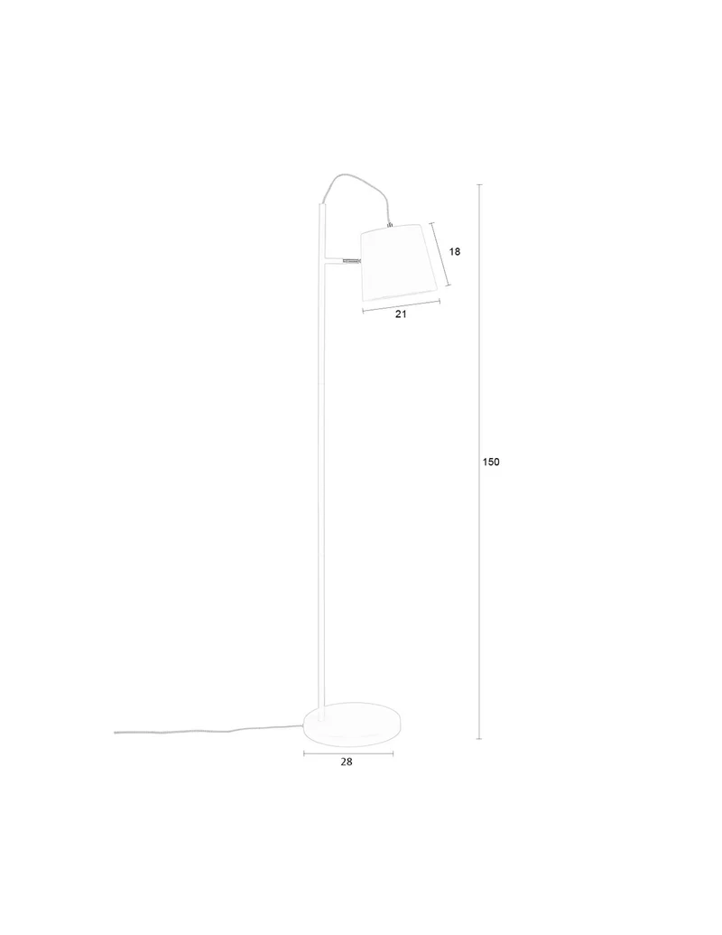 Zuiver Stehleuchte Buckle Head – Beige, Metall, 38 × 38 × 150 cm