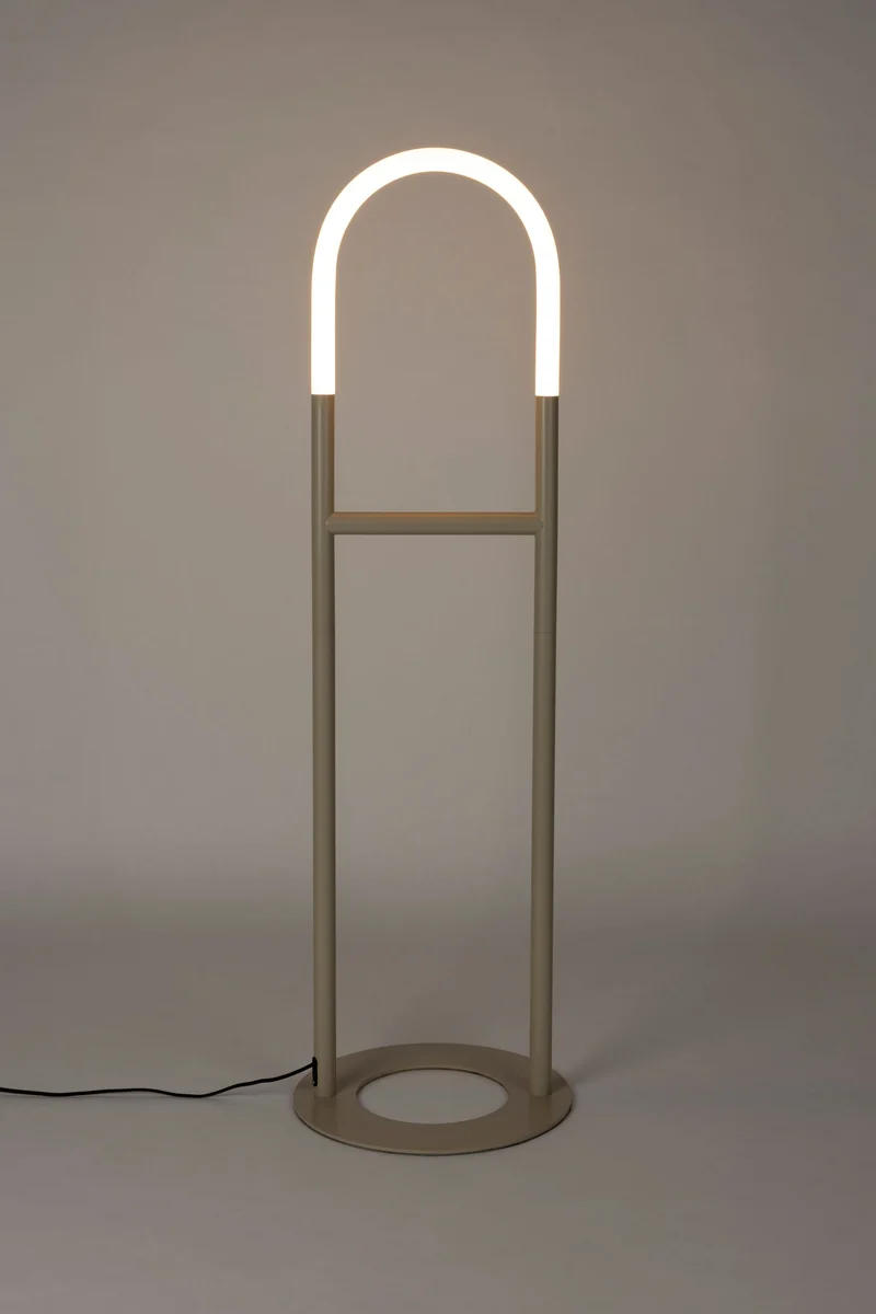 Zuiver Stehleuchte Arch – Beige, Eisen, 40 × 40 × 135 cm