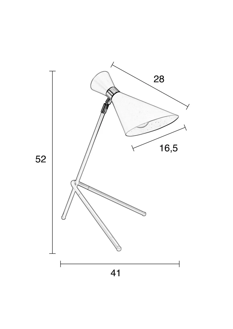 Zuiver Tischleuchte Shady – Weiß, Metall, 40 × 31 × 52 cm