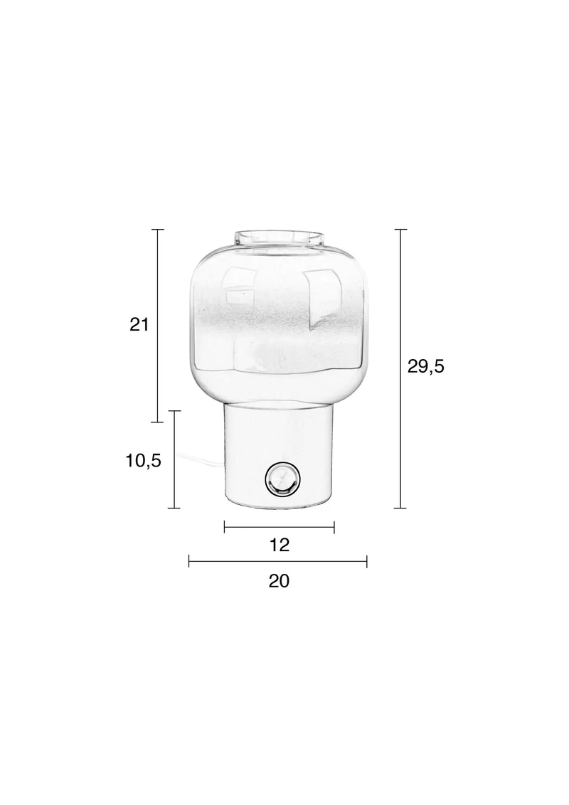 Zuiver Tischleuchte Moody – Weiß, Glas, 20 × 20 × 29,5 cm, 2er-Set