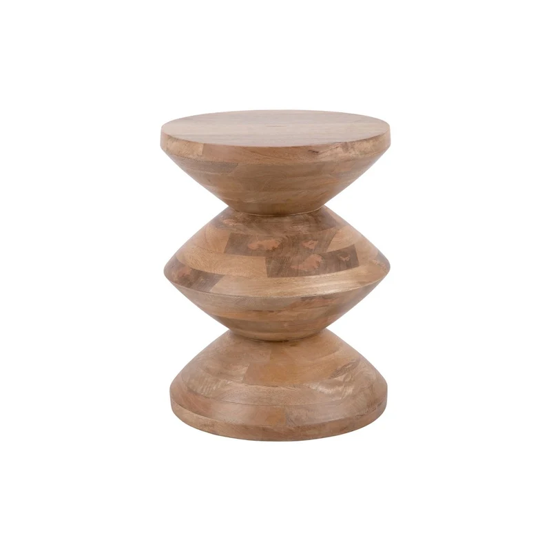 Leitmotiv Beistelltisch Totem – Mangoholz Natur, Ø ca. 35 cm, Höhe ca. 46 cm