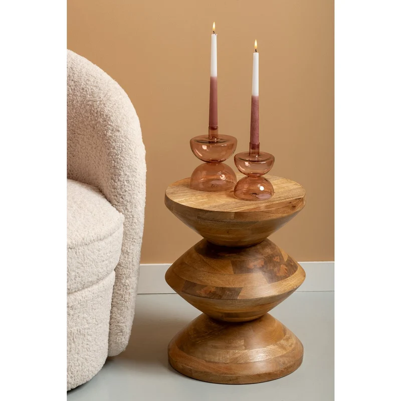 Leitmotiv Beistelltisch Totem – Mangoholz Natur, Ø ca. 35 cm, Höhe ca. 46 cm