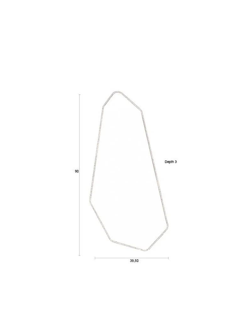 Dutchbone Spiegel Basil – Braun, Gummibaumholz, 90 × 3 × 39,5 cm