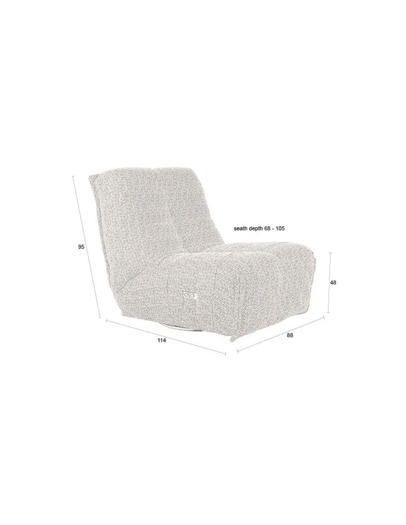 Dutchbone Loungesessel Hamilton Recliner – Cappuccino, Polyester, 114 × 88 × 95 cm