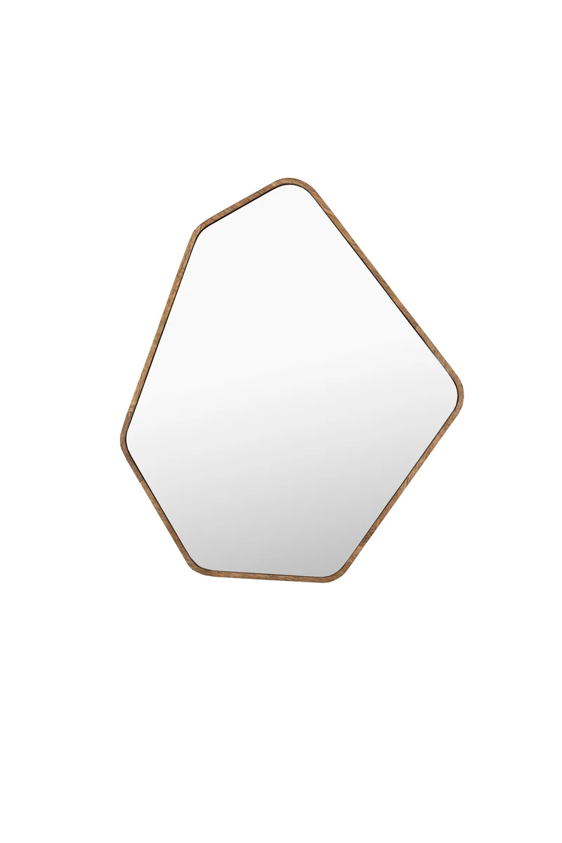 Dutchbone Spiegel Bryn – Braun, Gummibaumholz, 50 × 3 × 41,5 cm