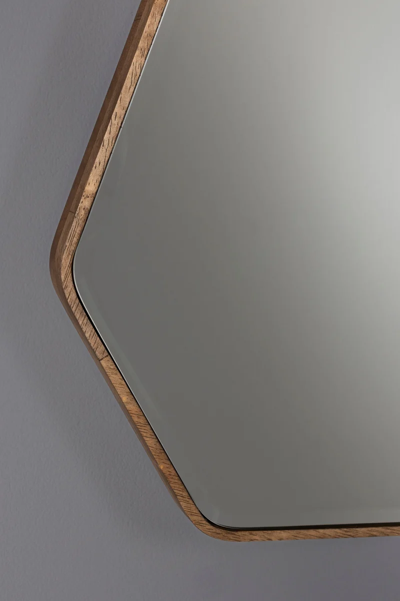 Dutchbone Spiegel Bryn – Braun, Gummibaumholz, 50 × 3 × 41,5 cm