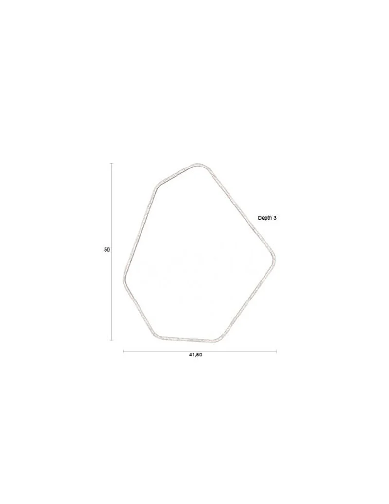 Dutchbone Spiegel Bryn – Braun, Gummibaumholz, 50 × 3 × 41,5 cm