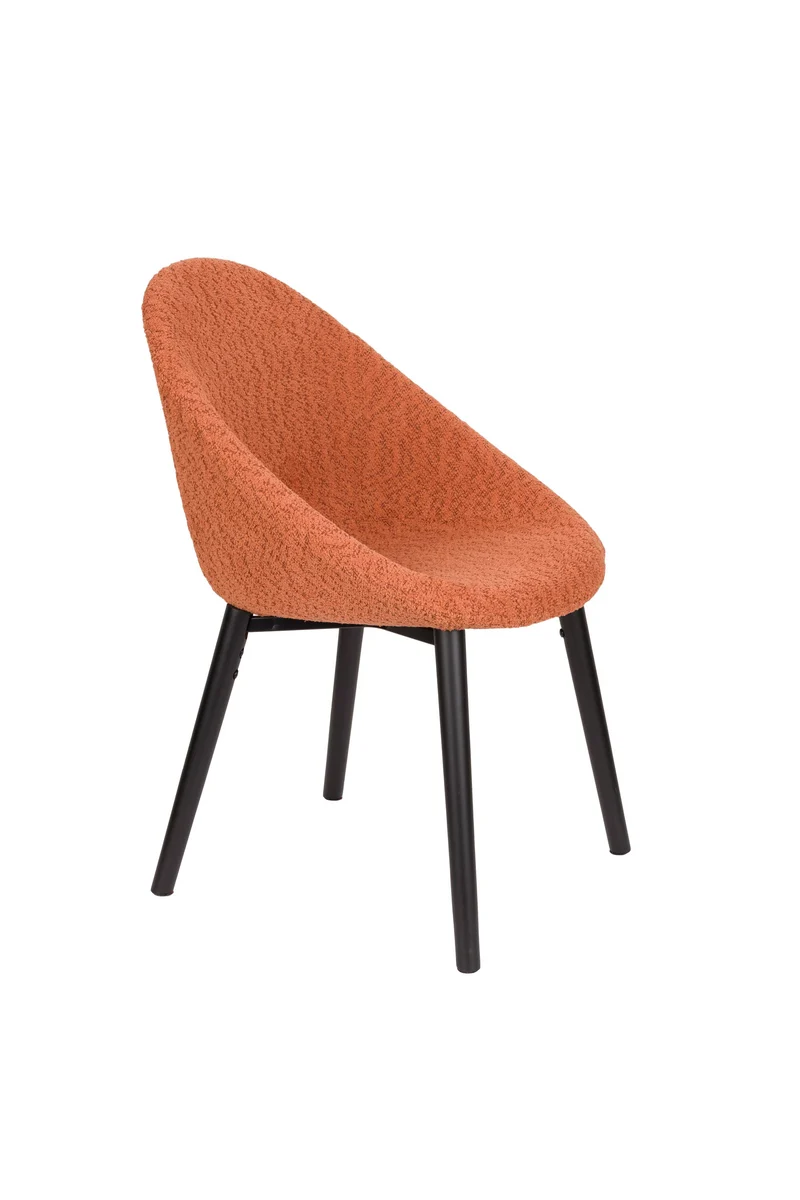 Dutchbone Stuhl Fenna Terra – Schwarz, Polyester, 57 × 54 × 81,5 cm
