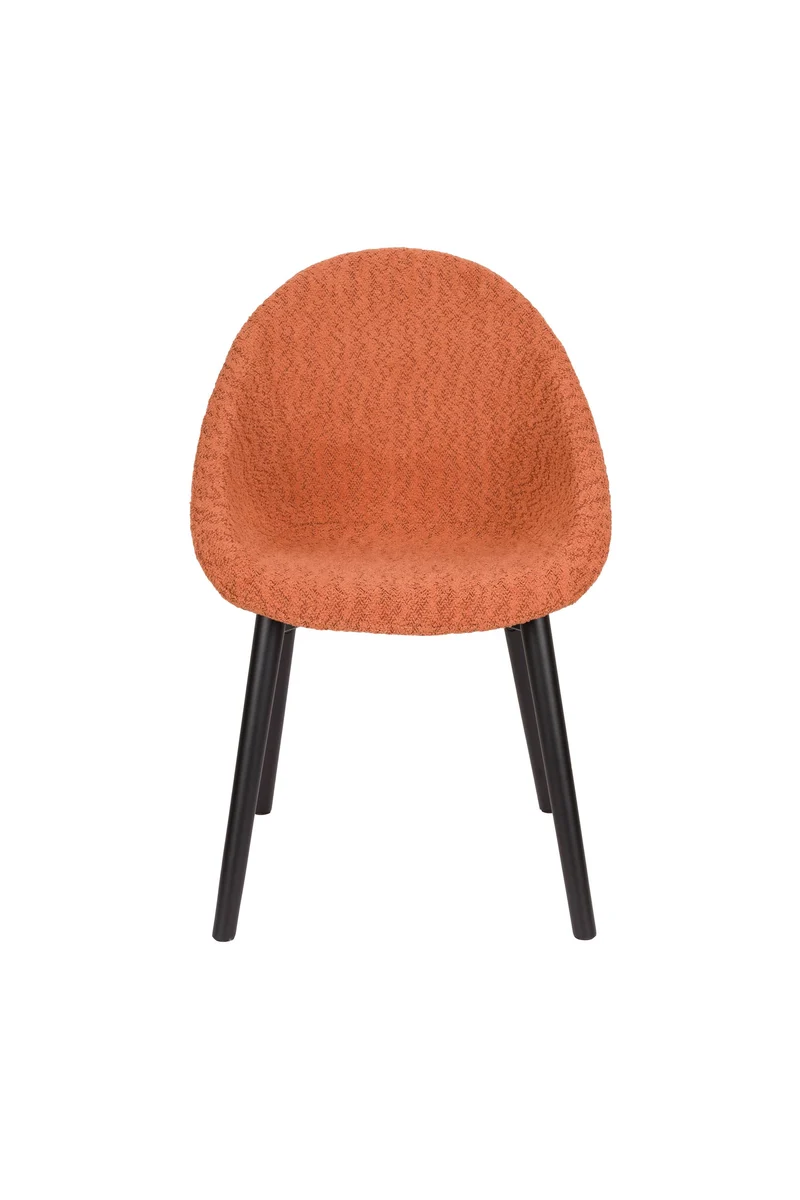 Dutchbone Stuhl Fenna Terra – Schwarz, Polyester, 57 × 54 × 81,5 cm