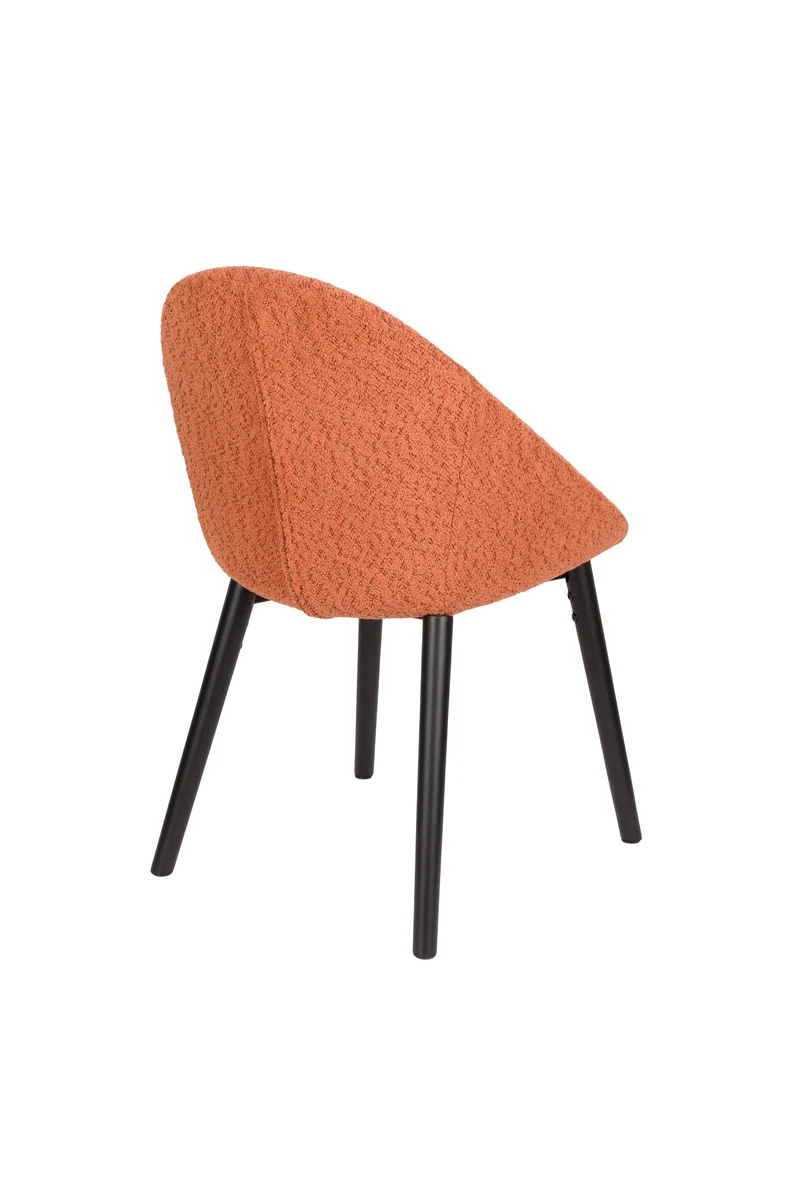 Dutchbone Stuhl Fenna Terra – Schwarz, Polyester, 57 × 54 × 81,5 cm