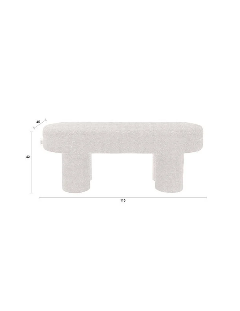 Dutchbone Bank Fern – Beige, Polyester, 40 × 110 × 42 cm