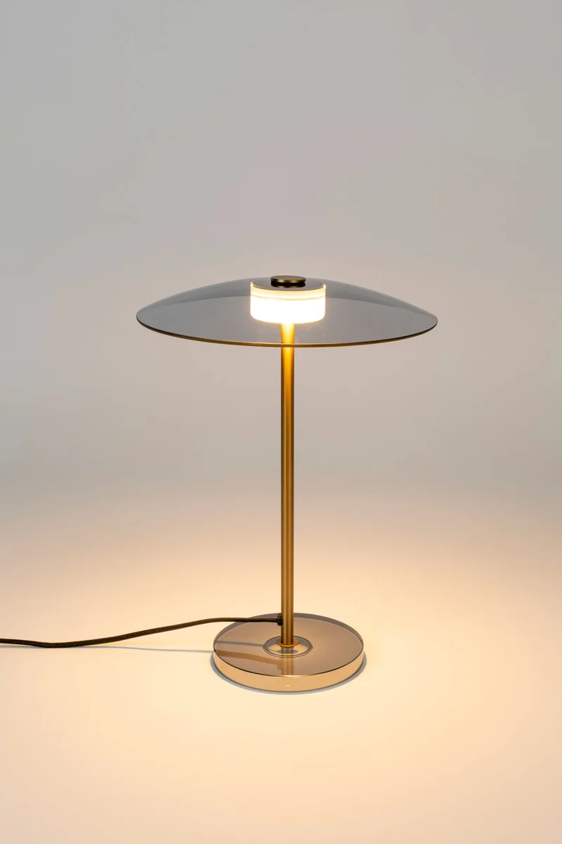 Zuiver Tischleuchte Float – Gold, Glas, 30 × 30 × 42 cm