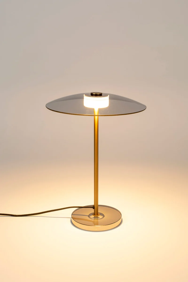 Zuiver Tischleuchte Float – Gold, Glas, 30 × 30 × 42 cm