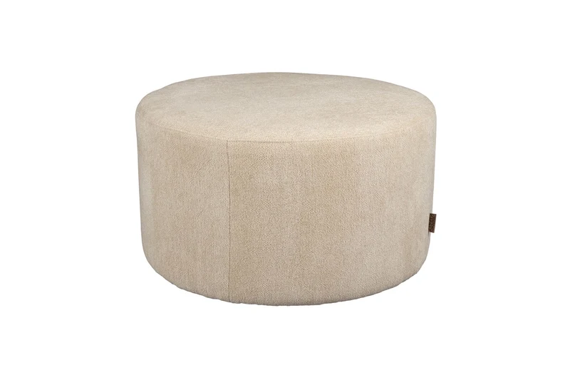 Dutchbone Pouf Rocca Latte – Stoff, 70 × 70 × 40 cm
