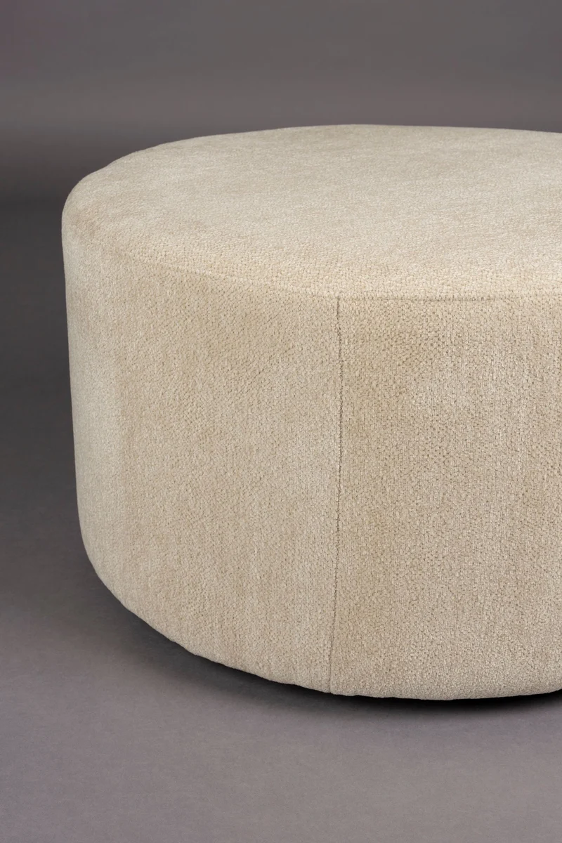 Dutchbone Pouf Rocca Latte – Stoff, 70 × 70 × 40 cm
