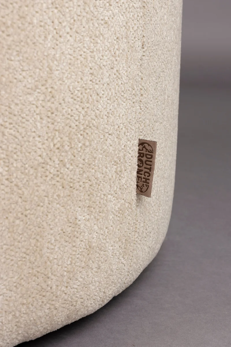 Dutchbone Pouf Rocca Latte – Stoff, 70 × 70 × 40 cm