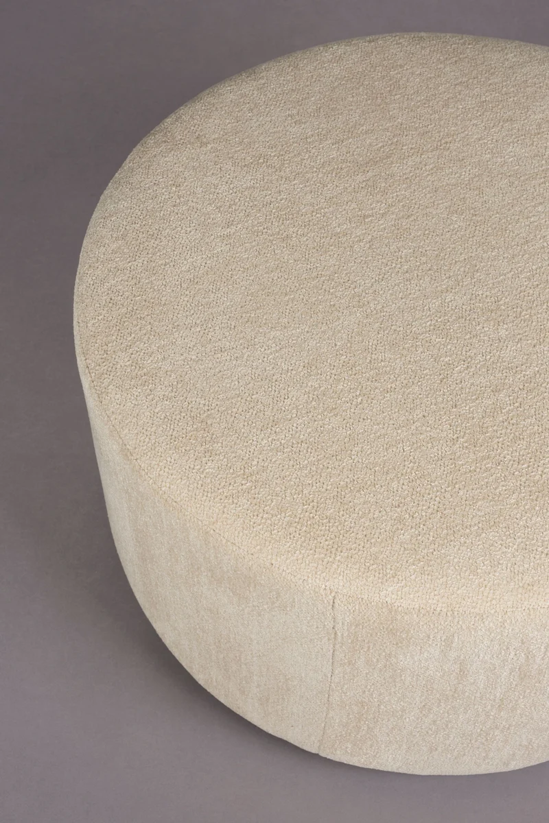 Dutchbone Pouf Rocca Latte – Stoff, 70 × 70 × 40 cm