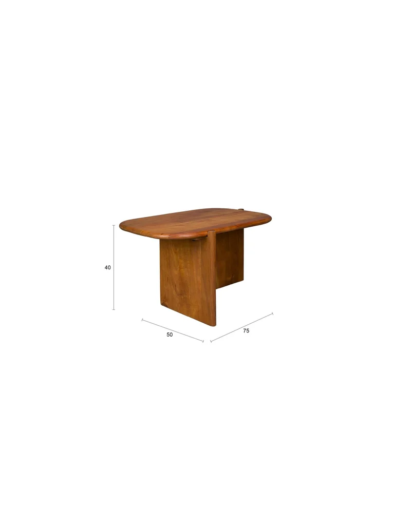 Dutchbone Couchtisch Feller – Braun, Akazienholz, 75 × 50 × 40 cm