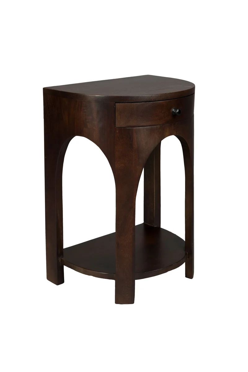 Dutchbone Beistelltisch Bedstand Belvedere – Braun, Mangoholz, 30 × 40 × 55 cm