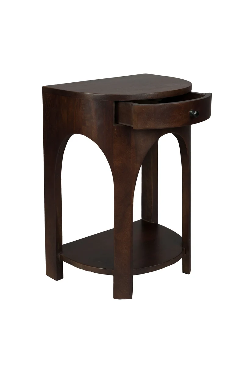 Dutchbone Beistelltisch Bedstand Belvedere – Braun, Mangoholz, 30 × 40 × 55 cm