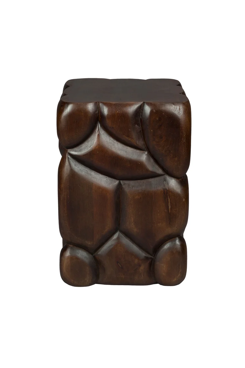 Dutchbone Hocker Brooklyn – Braun, Mangoholz, 30 × 30 × 45 cm