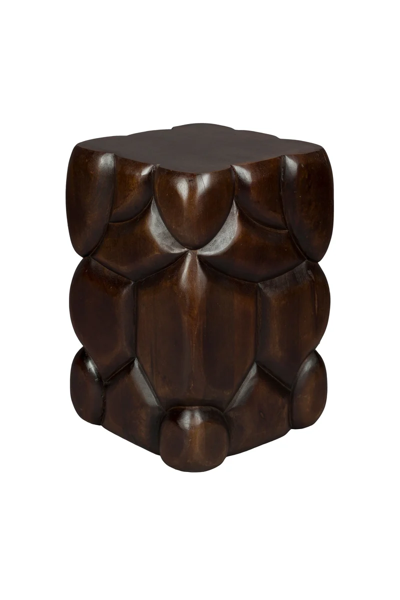 Dutchbone Hocker Brooklyn – Braun, Mangoholz, 30 × 30 × 45 cm